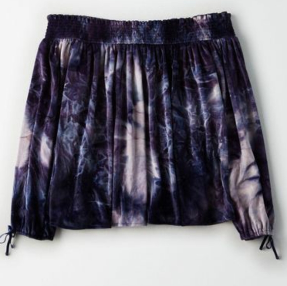 AMERICAN EAGLE Velvet Off-Shoulder Top LIK… - Picture 4 of 9